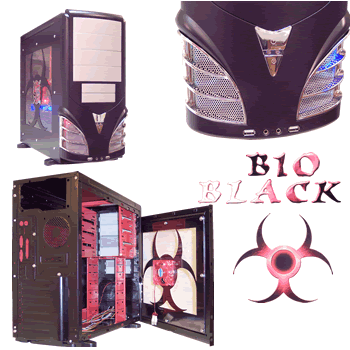black atx computer case PowMax Bio Black