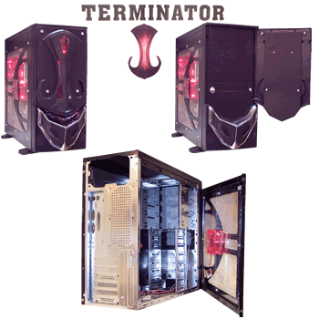 PowMax Terminator black atx computer case