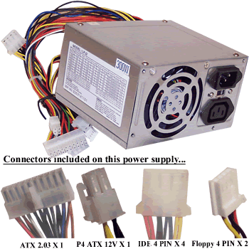 300 Watt ATX Replacement Computer PC Power Supply