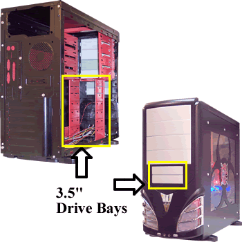 computer case 3.5 inch drive bays