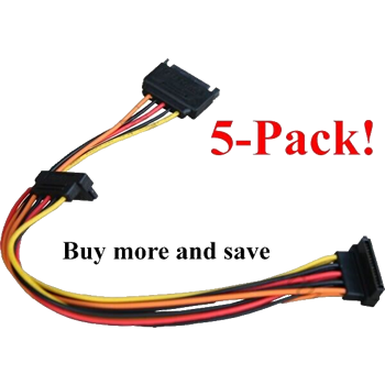 SATA Power Splitter - SATA Y Splitter - 5 pack